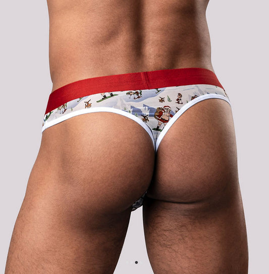Christmas Thong Sheer Thong - Large/xl