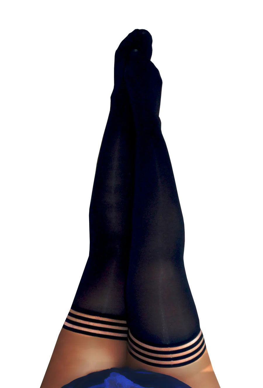 "Danielle - Black Opaque Thigh High - Size D - Black KX-1319D-BLK-D"