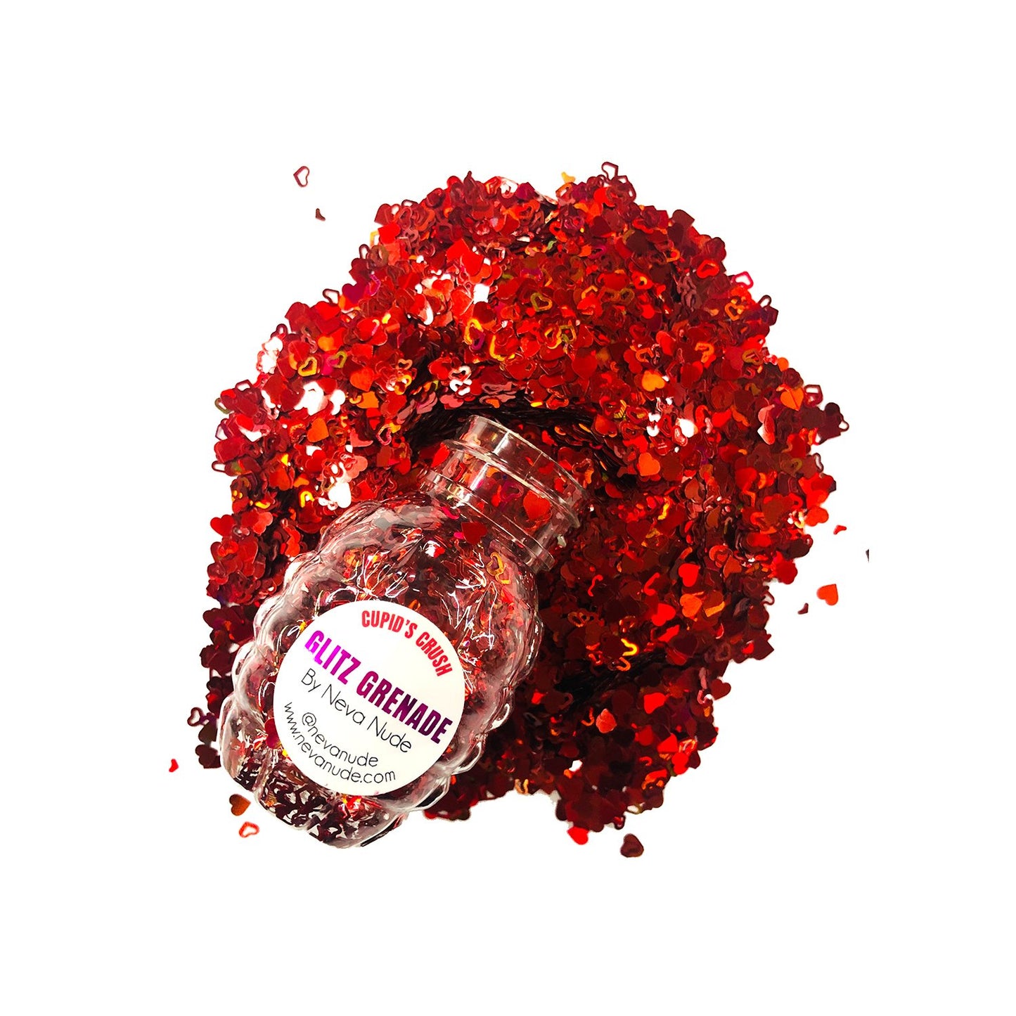 "Cupid's Crush Cosmetic Glitter Glitz Grenade Keychain in Aloe Gel NN-GG-CC-10A"