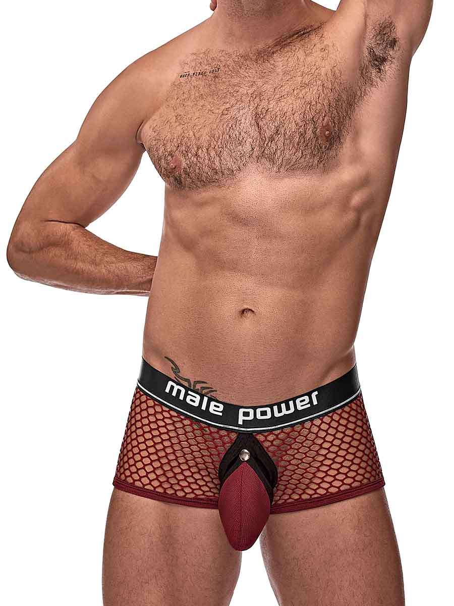 Cock Pit Net Mini Cock Ring Short - Large - Burgundy