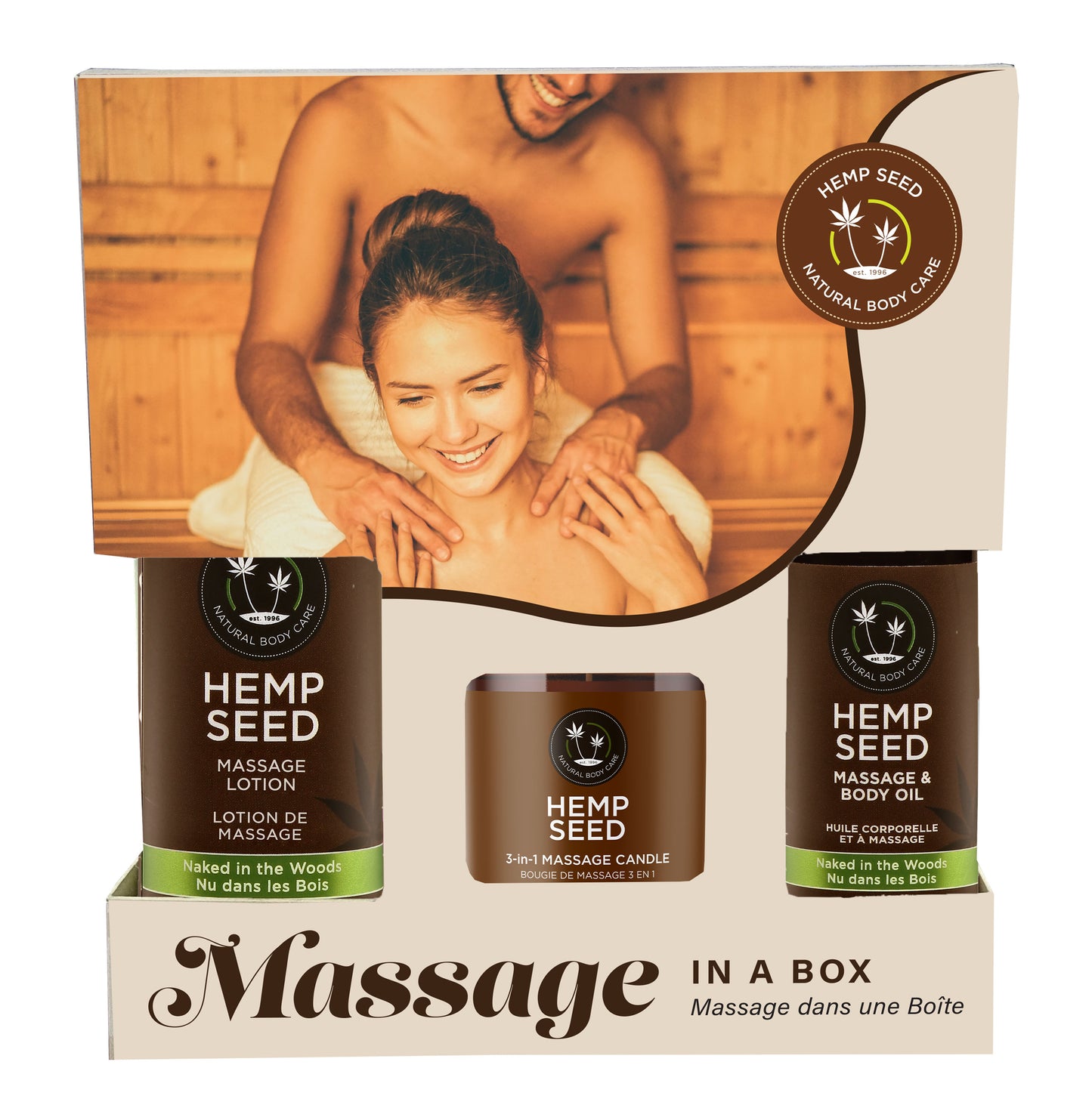 "Hemp Seed Massage in a Box Gift Set - Naked in the Woods EB-HSMIB022"