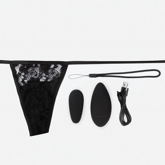 "Premium Ergonomic Remote Panty Set - Black - Each AEP-BLE"