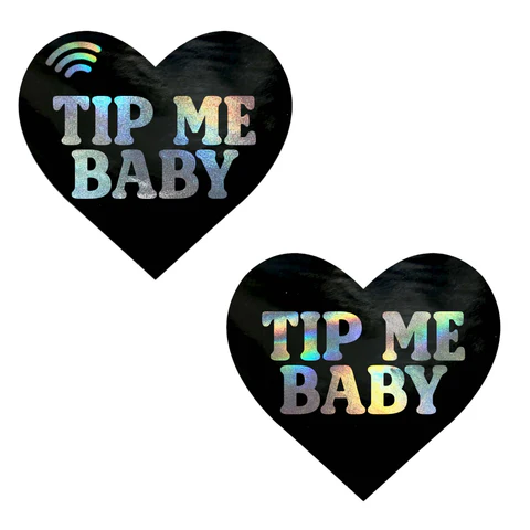 "Tip Me Baby Holographic Heart Smart Nfc Pasties CTBM-HRTDOM"