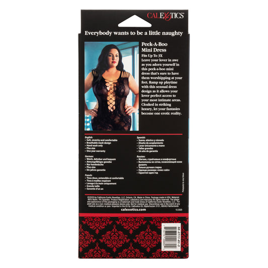 Scandal Plus Size Peek-a-Boo Mini Dress - Plus Size - Black