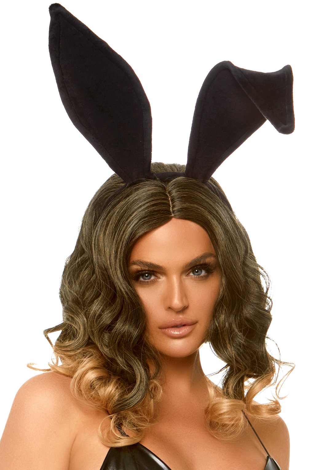Black bunny ears on a white background
