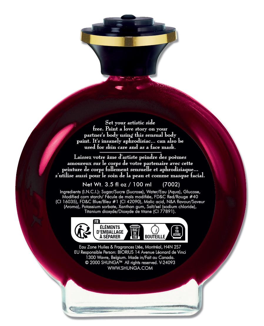 Edible Body Paint - Sparkling Strawberry Wine - - 3.5 Fl. Oz. / 100 ml