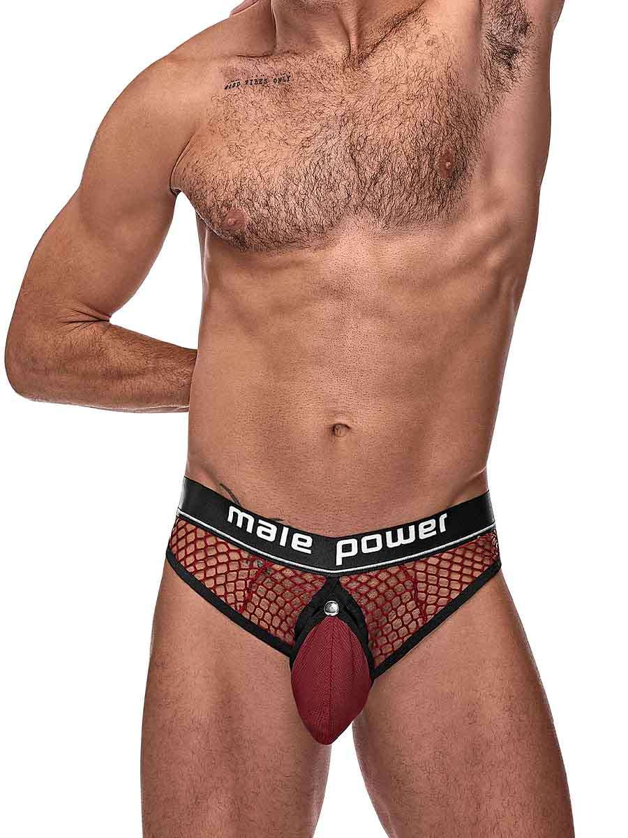 Cock Pit Nte Cock Ring Thong - L/ XL - Burgundy