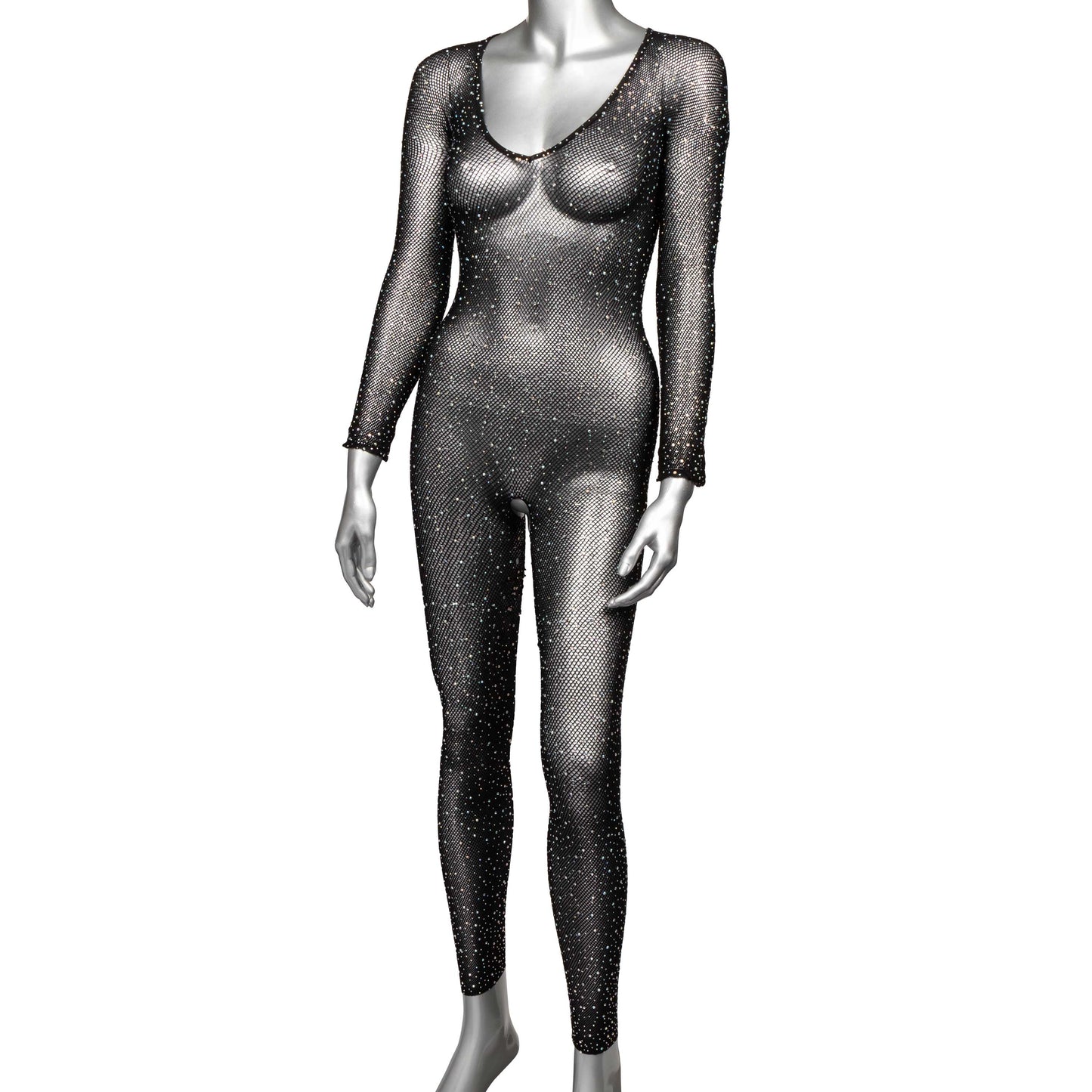 "Radiance Crotchless Full Body Suit - One Size - Black SE3002353"