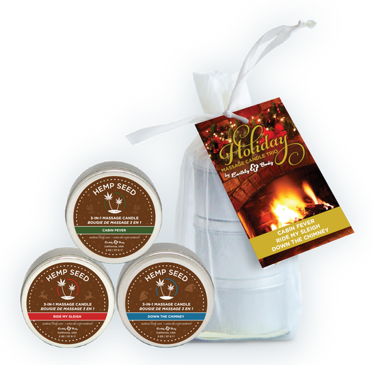 "Holiday Trio - 2 Oz. Holiday Candles in Organza  Bag EB-HSCH221T"