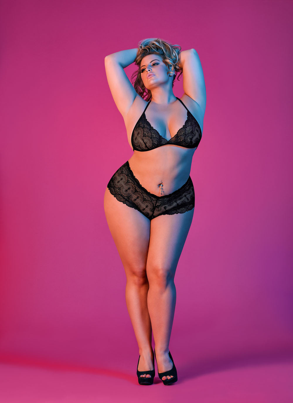 "Sexy Time Triangle Bra and Cheeky Short Set - Black -L/xl MS-M199BLKLRG"
