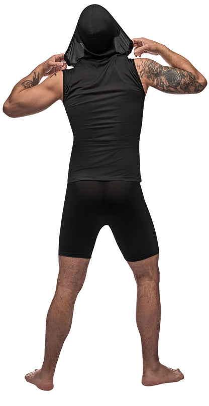 Black Nite Hoodie Tank - Black - Large