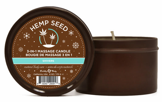 "Hemp Seed 3 in 1 Massage Candle 6 Oz - Shivers EB-HSC0095"