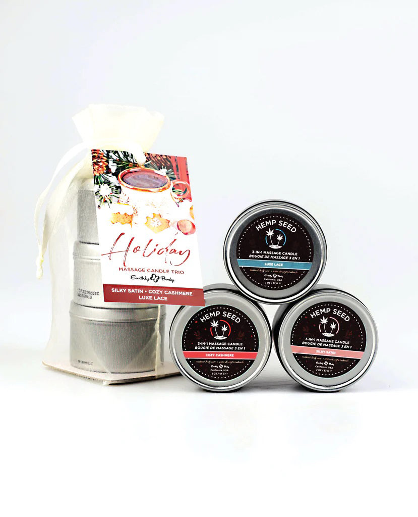 "3-in-1 Hemp Seed Holiday Candle Trio - 2 Oz. EB-HSCH222T"
