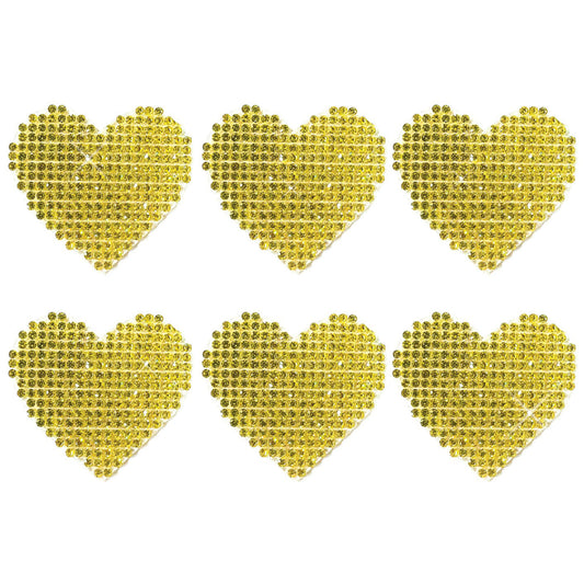 "Razzle Dazzle Crystal Jewel Sparkle I Heart U Body Stickers 6 Pk - Gold NN-GLD-RZ-HRT-BS"