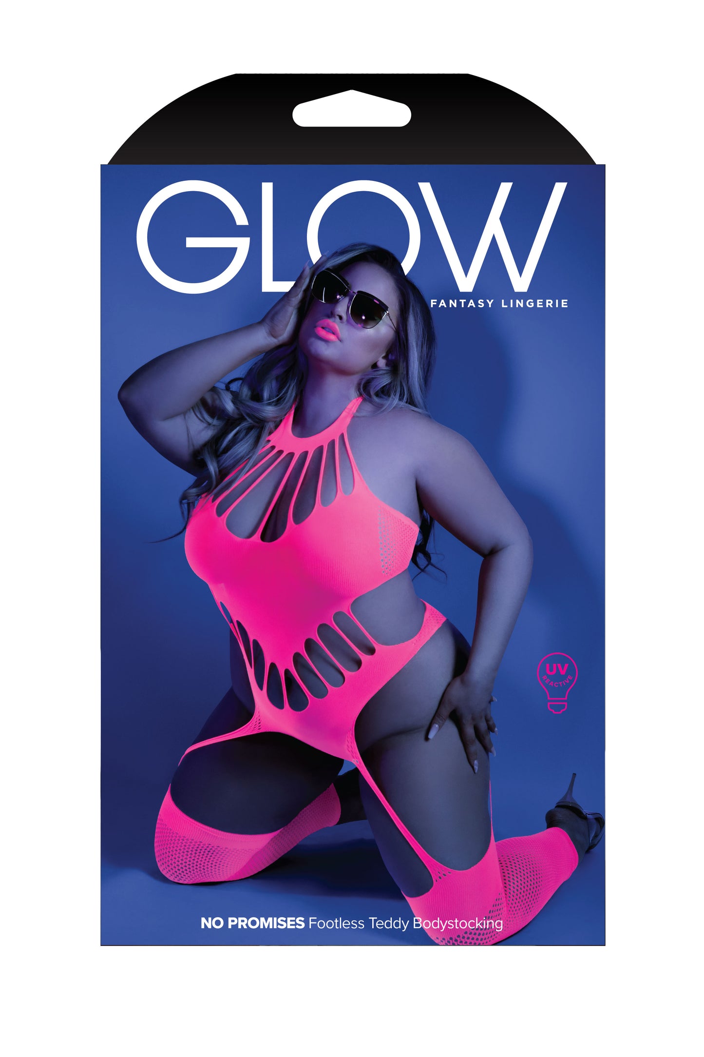 No Promises Teddy Bodystocking - Queen - Neon  Pink