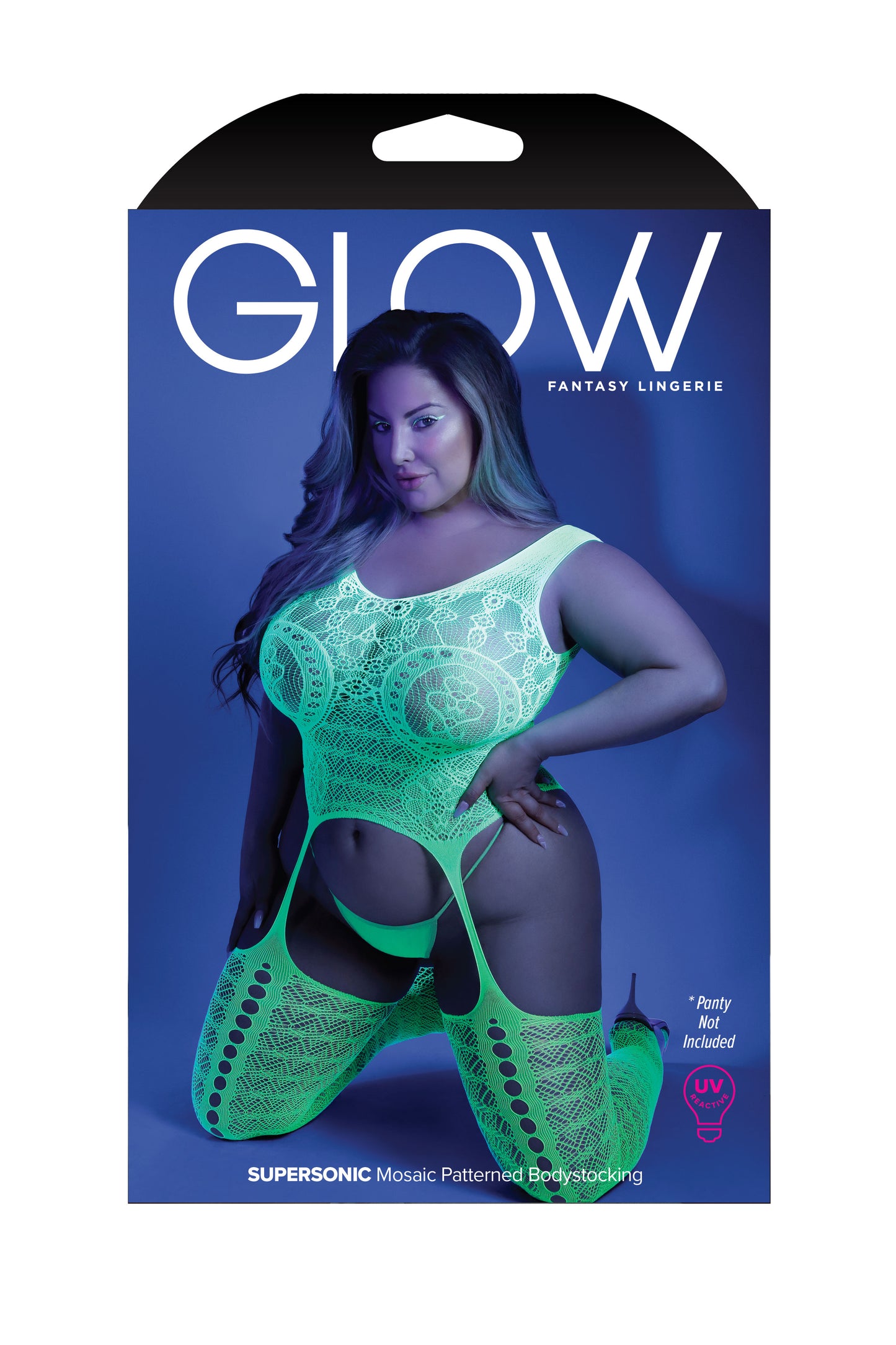Supersonic Mosaic Bodystocking - Queen - Neon  Green