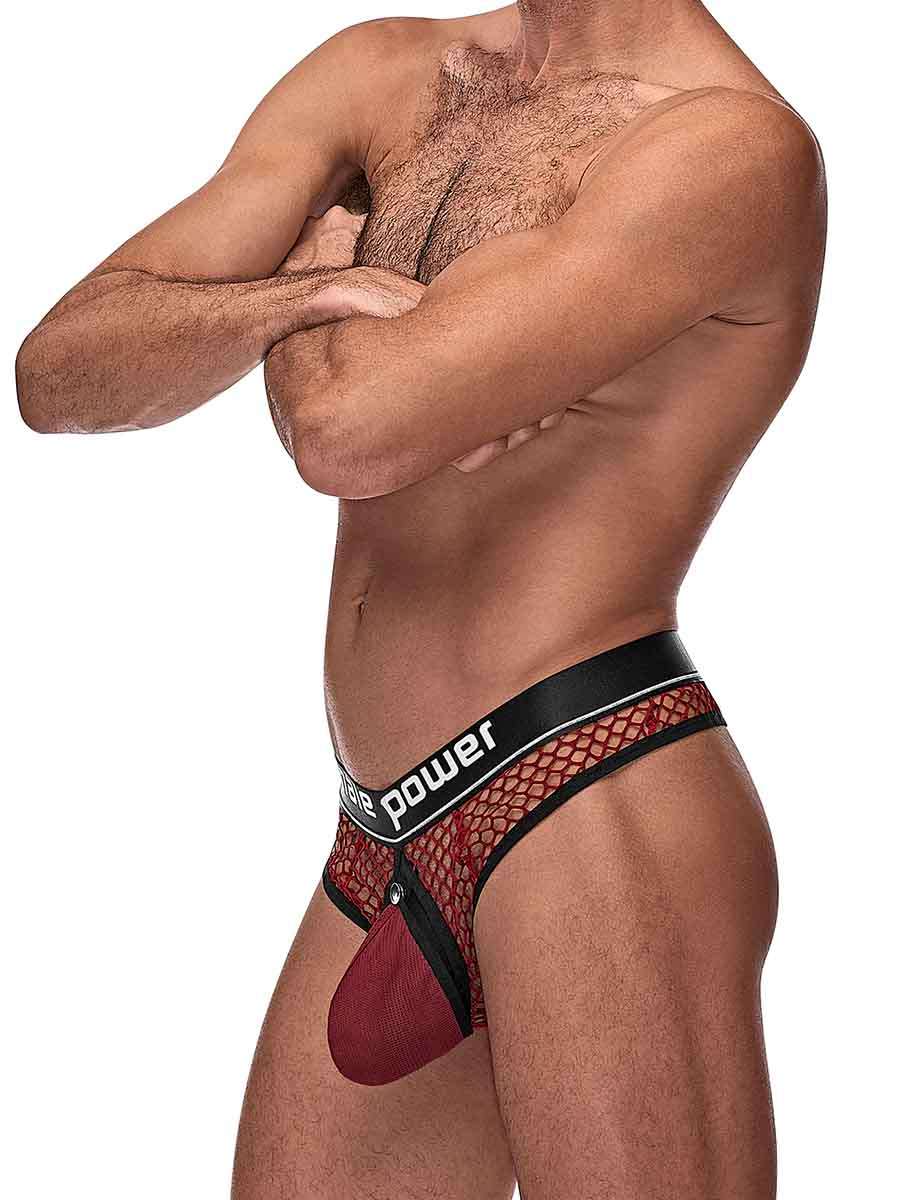 Cock Pit Nte Cock Ring Thong - L/ XL - Burgundy