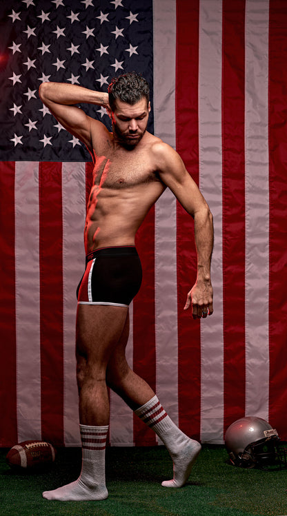 Retro Sport Panel Short - Large - Black/ Red