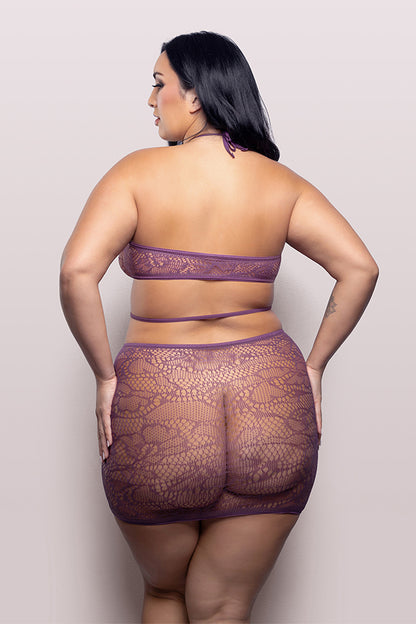 Focus on Me Cut-Out Halter Dress - Queen - Purple Wisteria