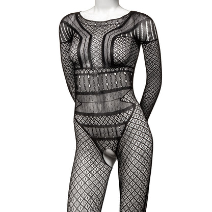 "Scandal Plus Size Full Length Lace Body Suit - Plus Size - Black SE2711853"