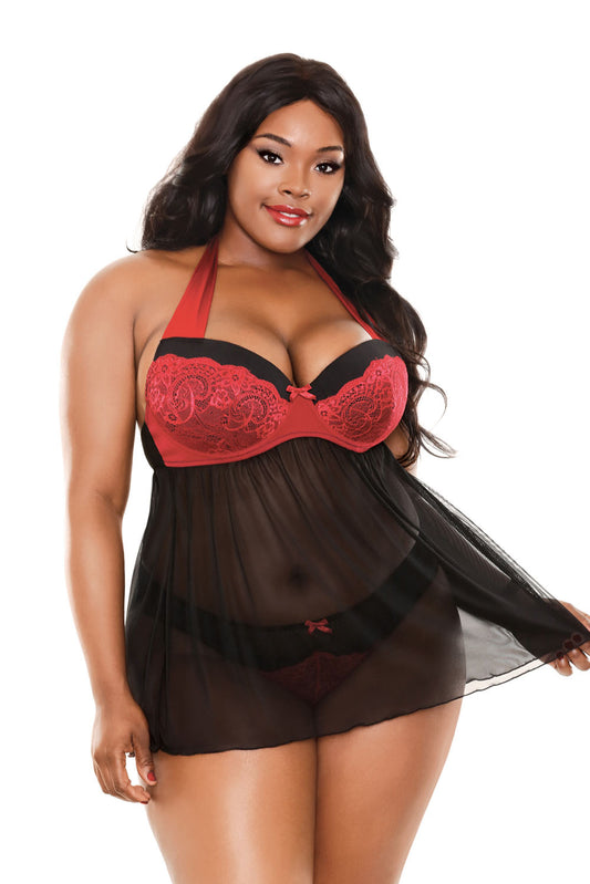 "Sophia Halter Babydoll & Panty - 1x2x FL-BP389-1X2X"