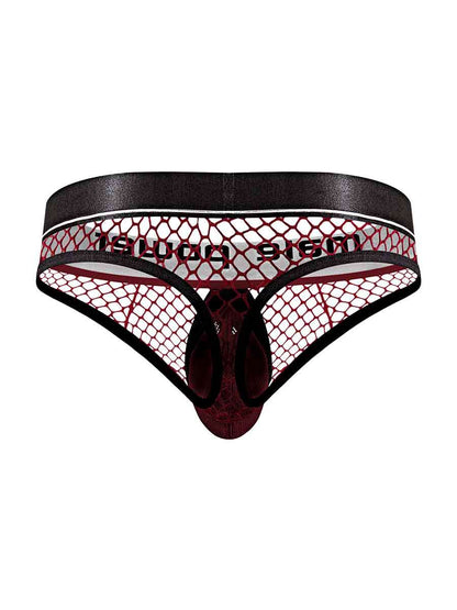 Cock Pit Nte Cock Ring Thong - L/ XL - Burgundy
