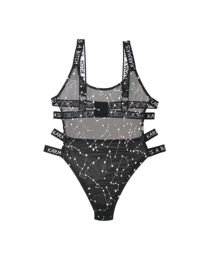 Karma's a Bitch Bodysuit - Black - M/l
