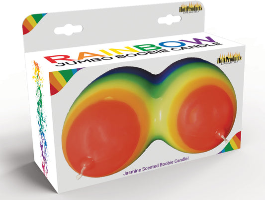 Jumbo Boobie Rainbow Candle