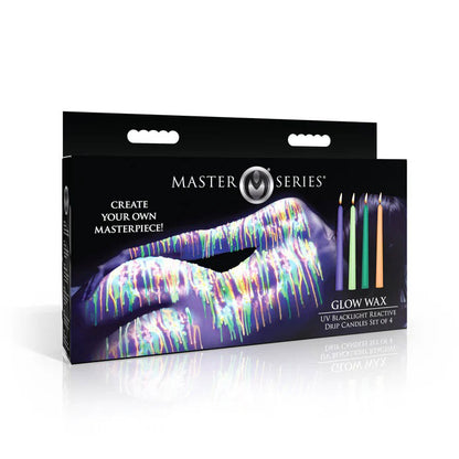 Glow Wax Uv Blacklight Reactive Drip Candles Set of 4