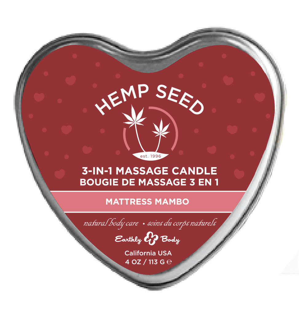 "Hemp Seed 3-in-1 Massage Candle - Mattress Mambo  Mattress Mambo - 4oz EB-HSCV022C"