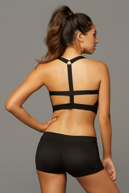 Strike Rock Solid Space Dye Sports Bra - Large - Black