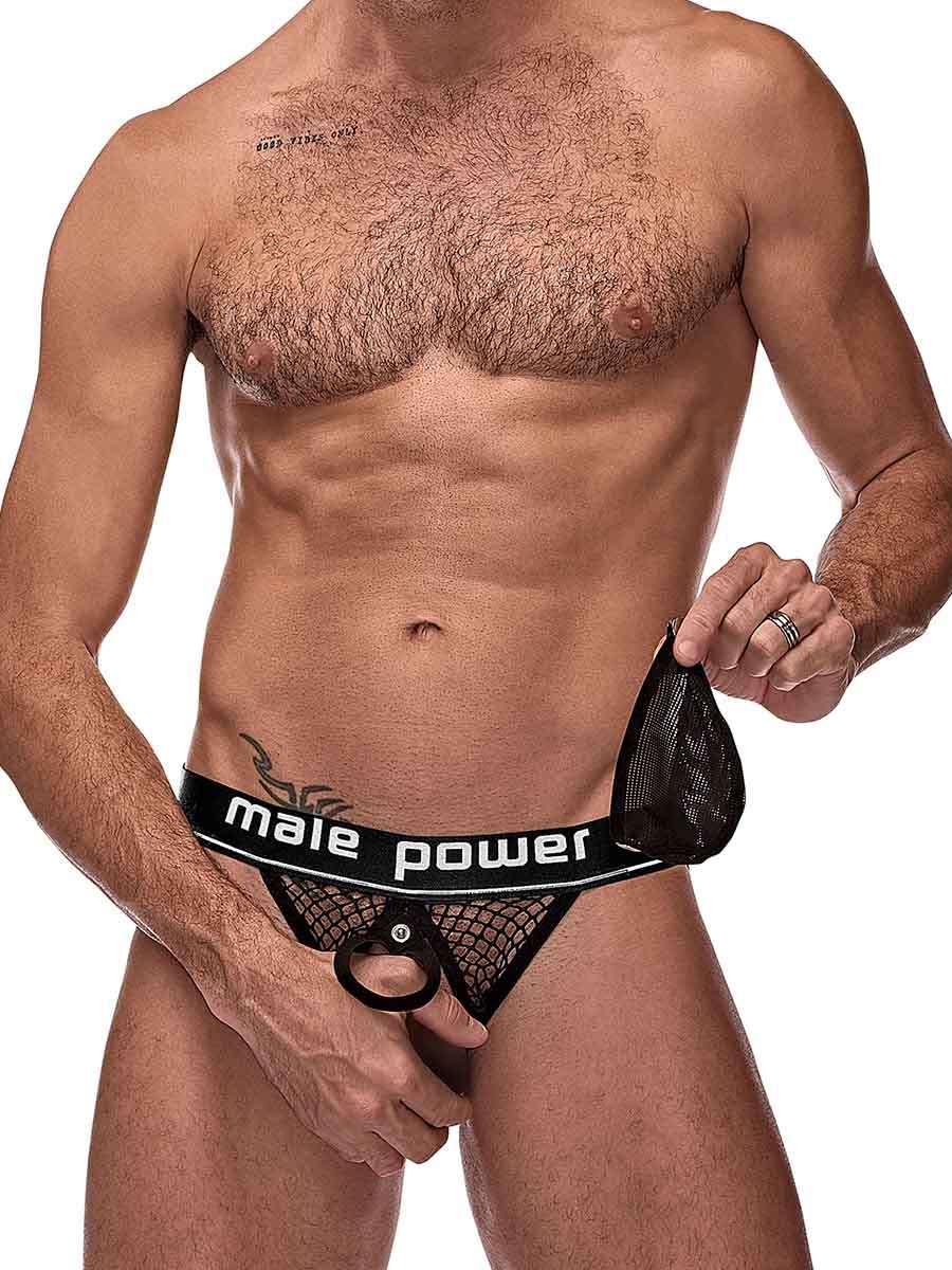 Cock Pit Net Cock Ring Jock - L/ XL - Black