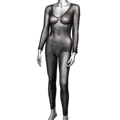 "Radiance Crotchless Full Body Suit - Queen - Black SE3002363"