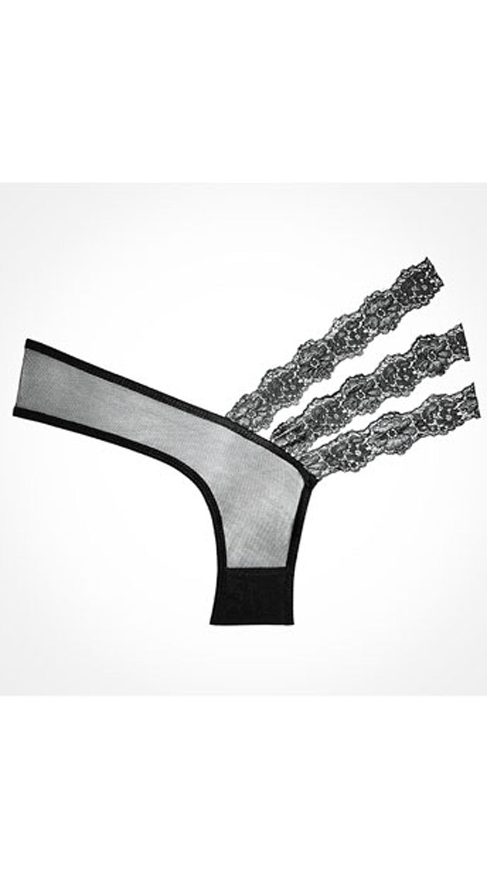 Allure Adore Wild Orchid Panty - One Size - Black