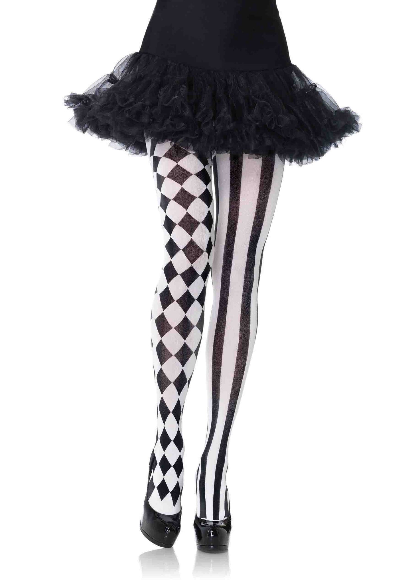 "Harlequin Pantyhose - Black/white LA-7720"