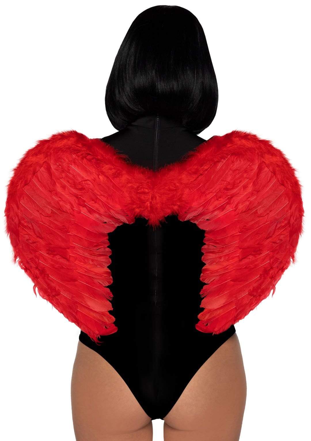 Marabou Trimmed Feather Wings - Red