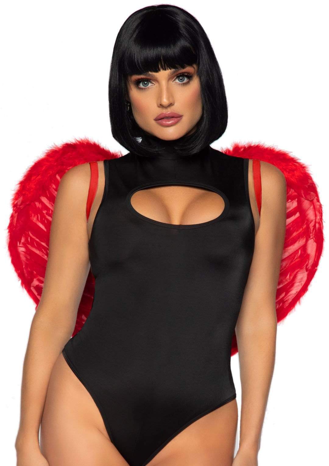 "Marabou Trimmed Feather Wings - Red LA-2776RD"
