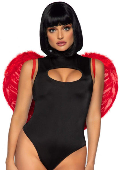 "Marabou Trimmed Feather Wings - Red LA-2776RD"